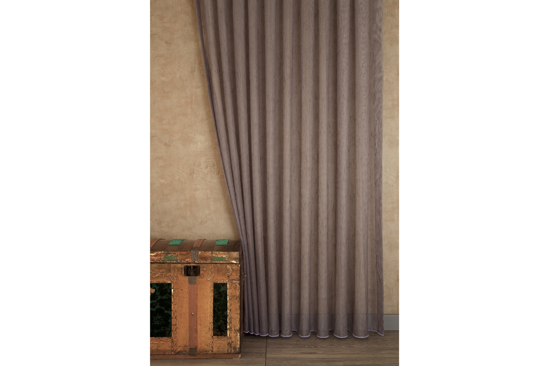 Massarelli Etamin Şantuklu Tül Mor  1-3 Sık Pile 400X260 -1