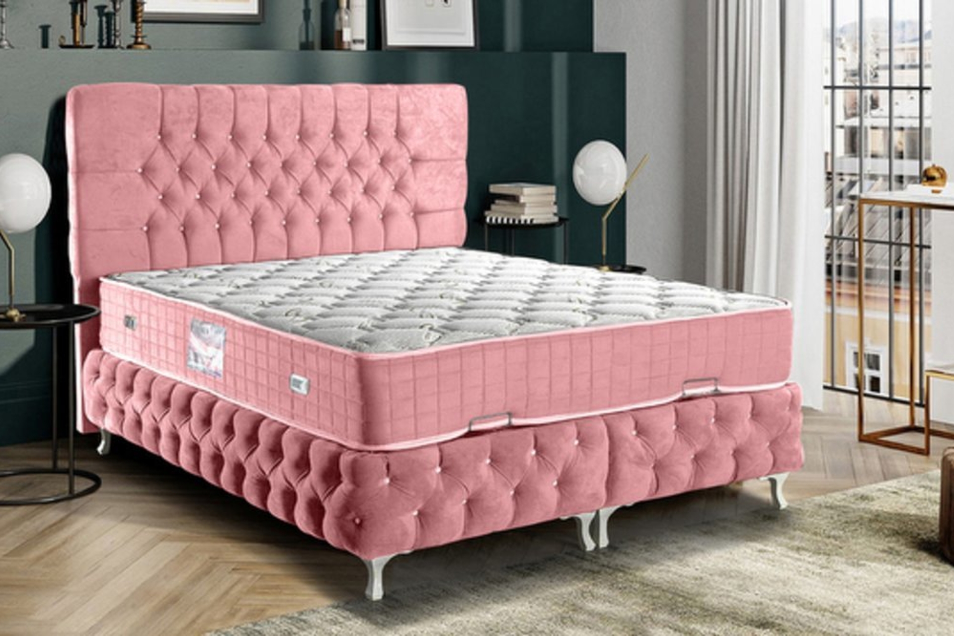 CAPPY PEMBE BAZA + BAŞLIK + YATAK SETİ 90X200 FİYATI Vivense