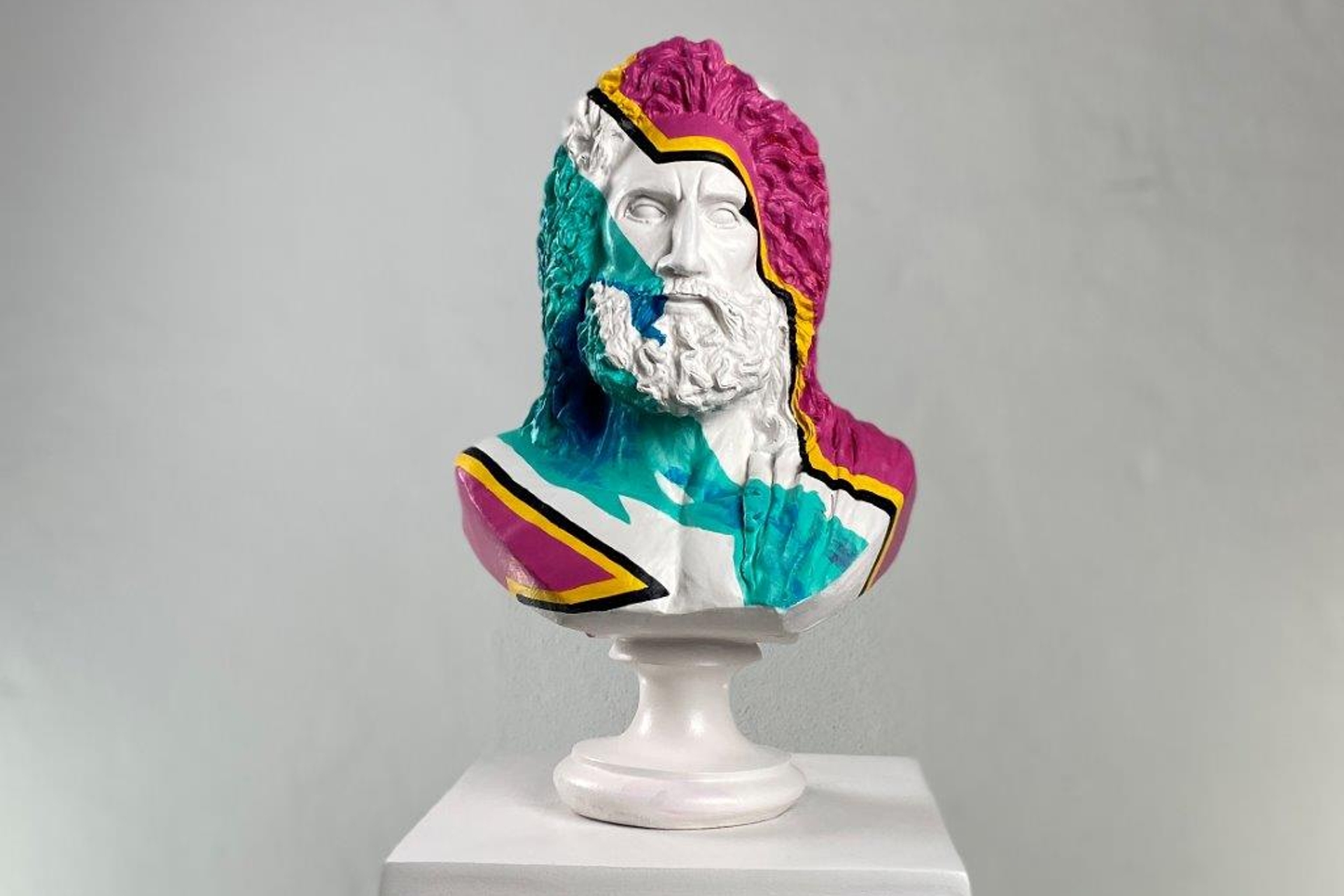 Zeus Rock N Roll Pop Art Dekoratif Roma Yunan Heykelleri -1