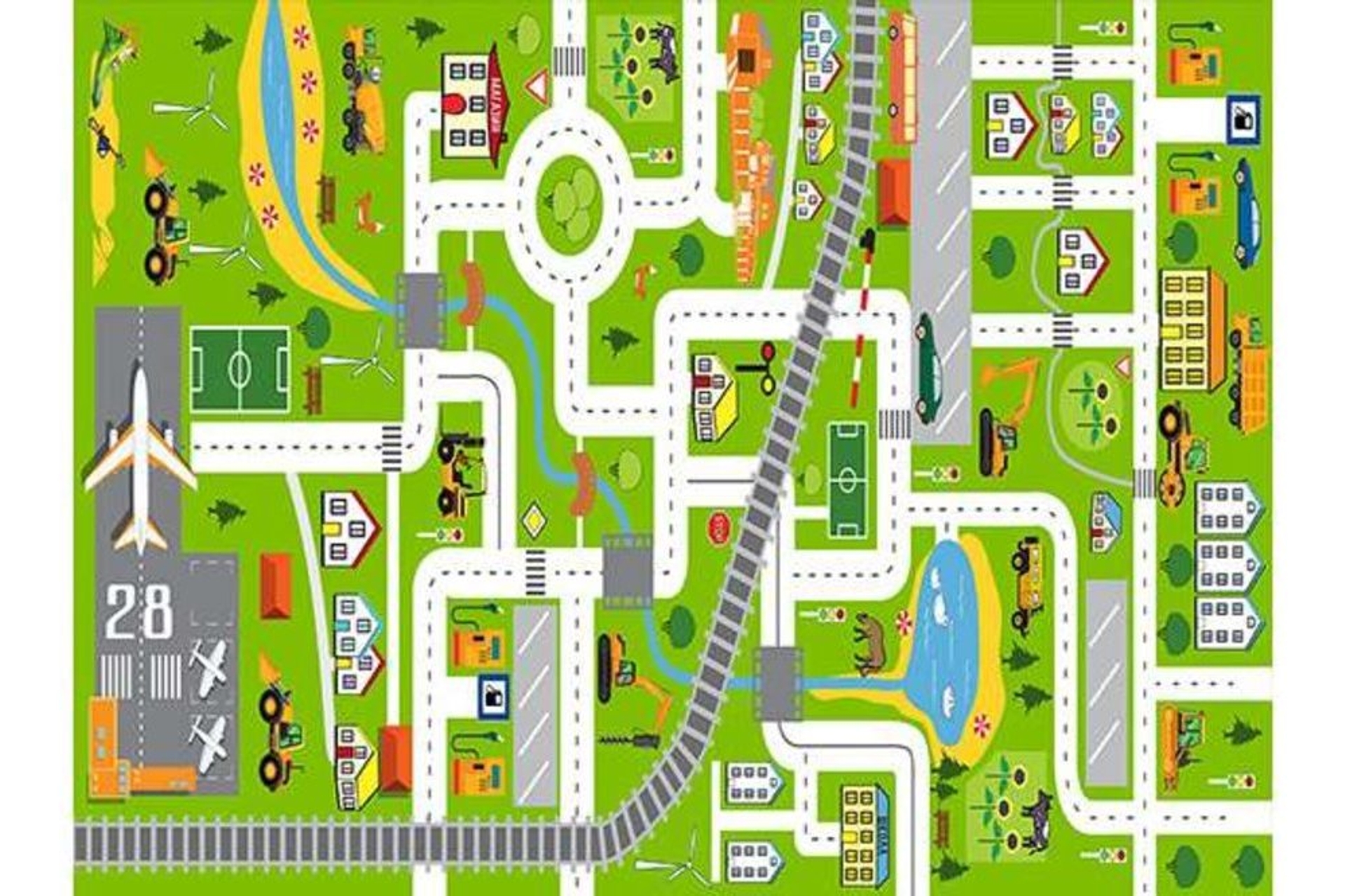 caprice araba yolu cocuk odasi halisi yesil 150x230 fiyati vivense