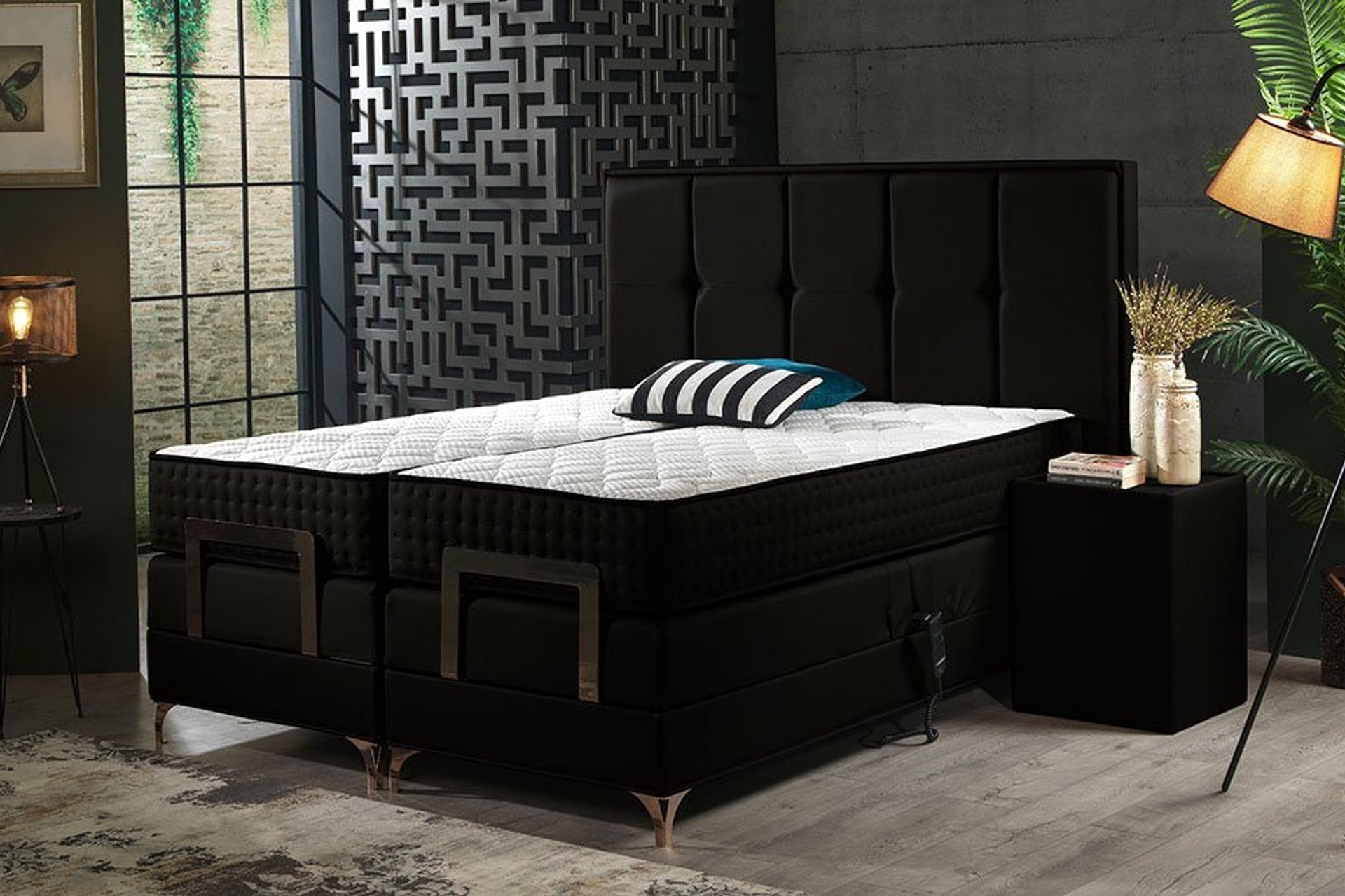 reina elektikli fonksiyonel siyah black lotus baza baslik yatak set 160x200 fiyati vivense
