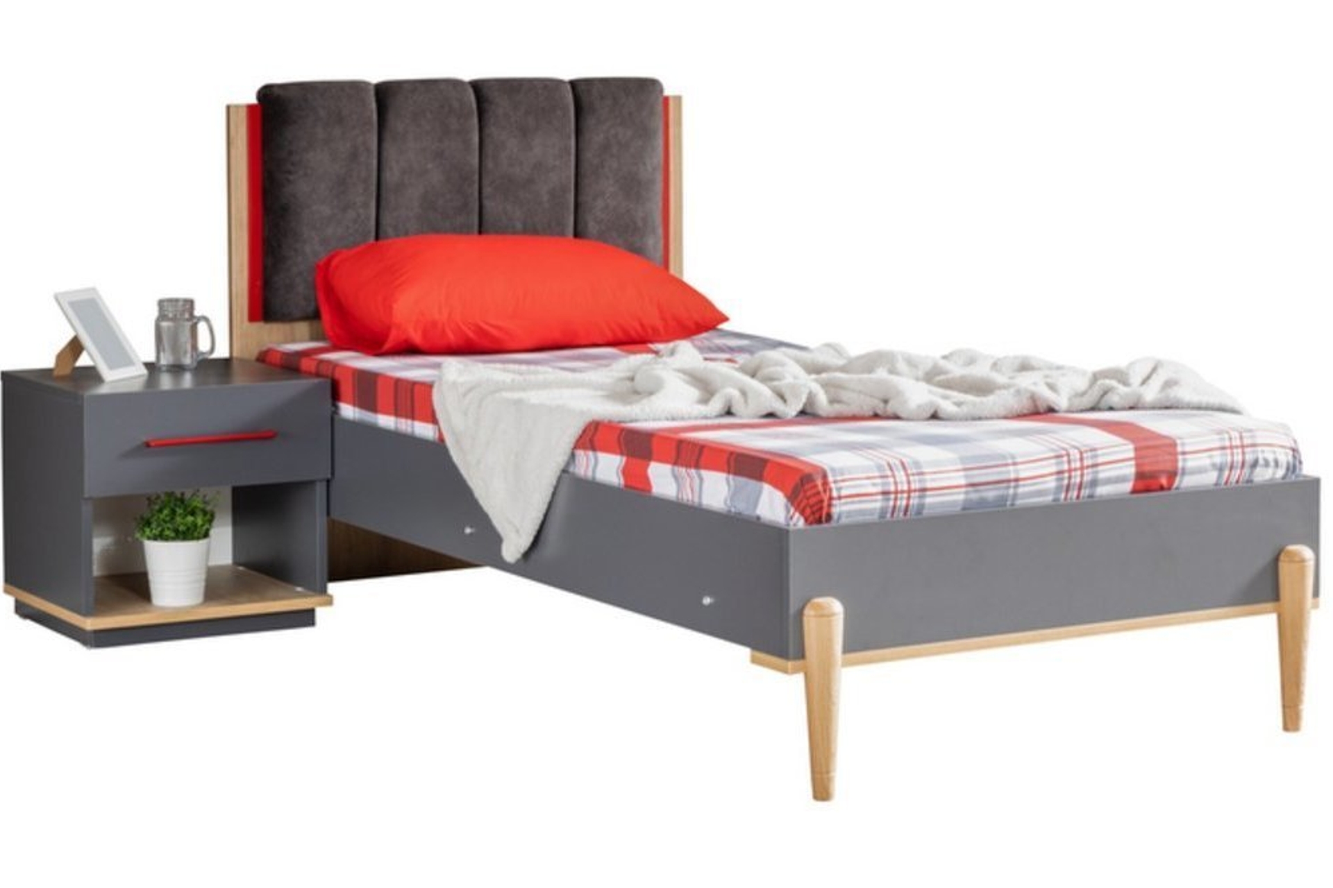 Antre Bedframe, 90x190 cm, Antraciet