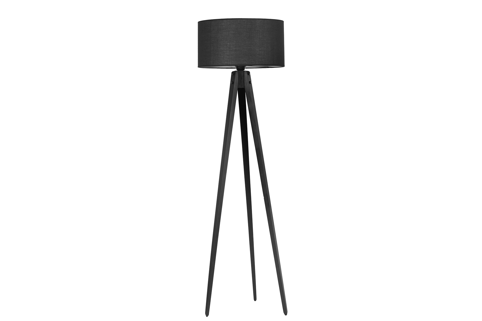 Tripod Lambader Silindir- Siyah Abajurlu- Siyah - 1