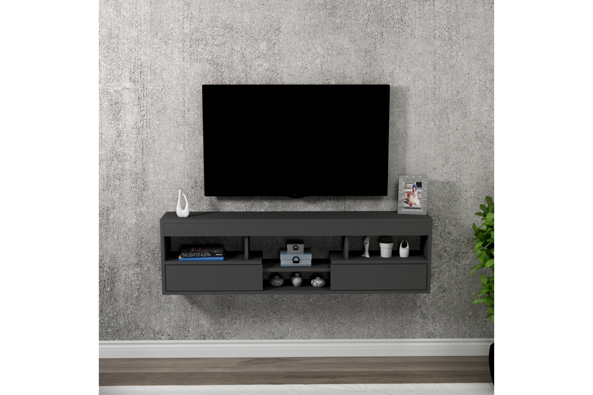Arnetti Lisa Raflı Tv Sehpası- Antrasit -1
