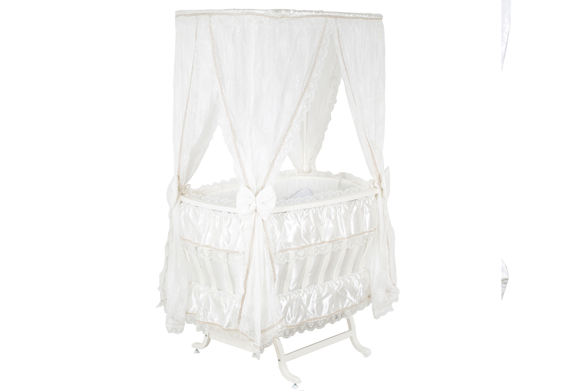Hacegan Sallanır Sepet Beşik- Krem- 60X90 -1