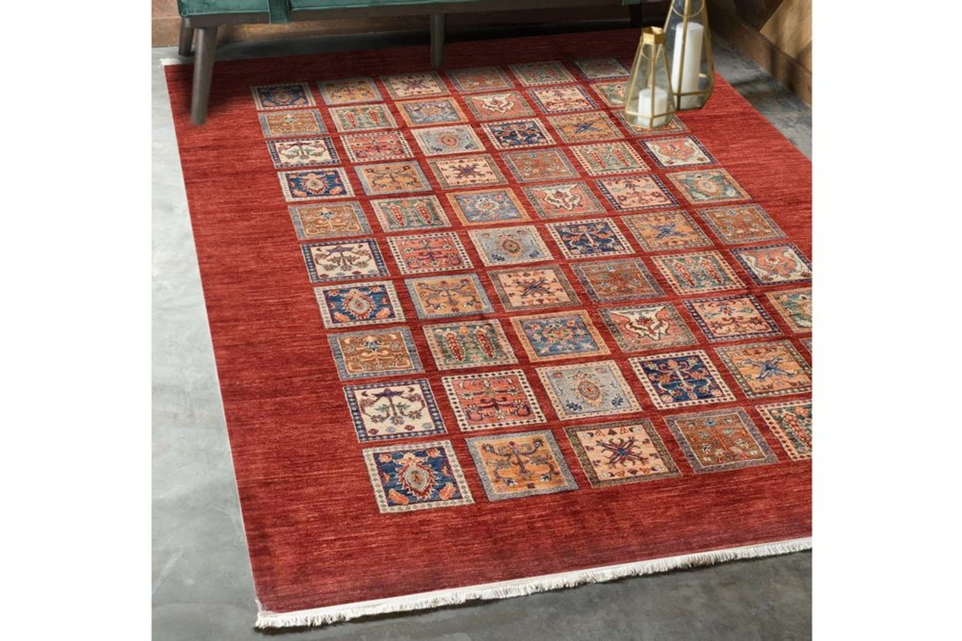 Markaev Kırmızı Desenli Klasik Kilim 028 120X180 -1