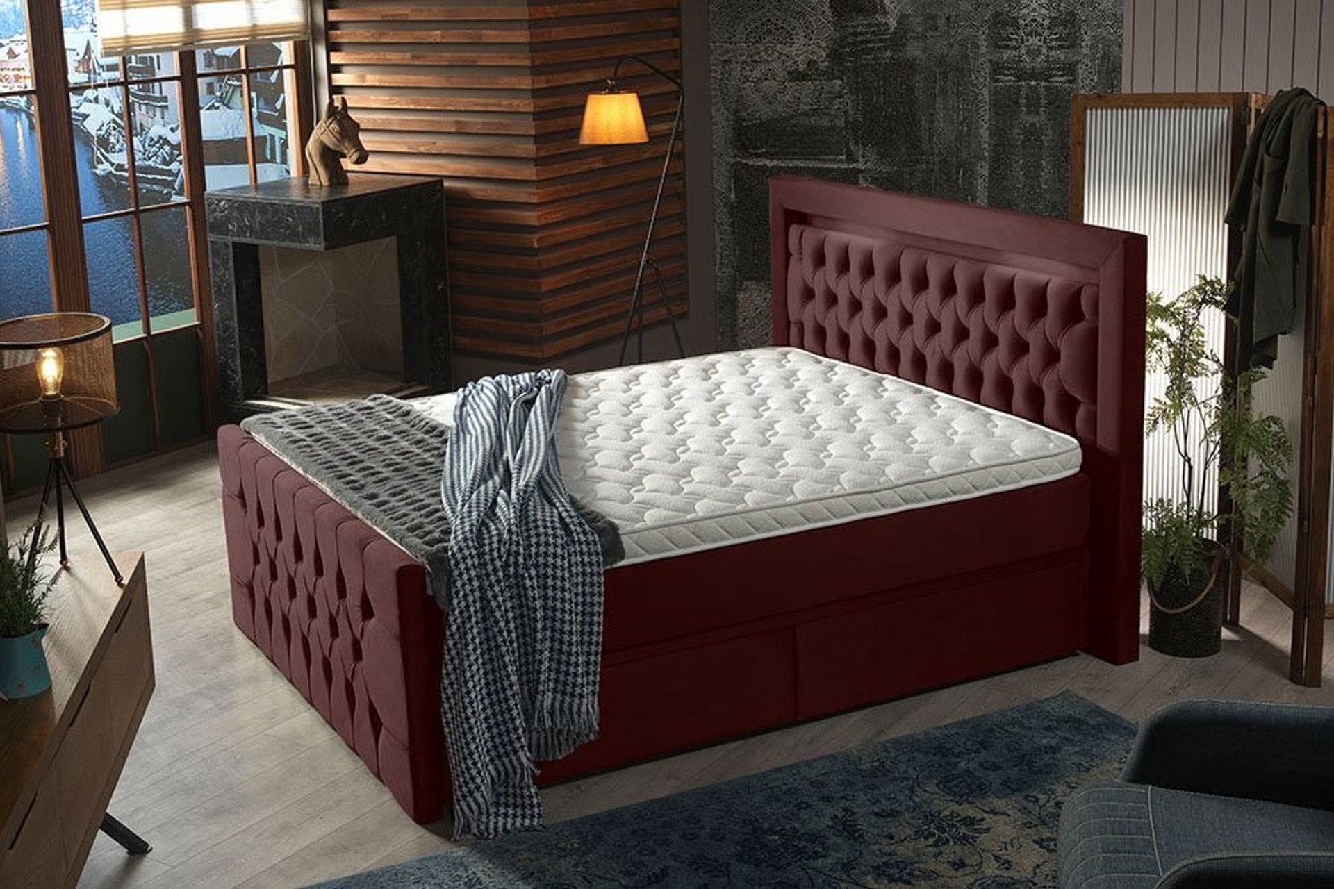 reina bordo bollywood baza baslik yatak set 180x200 fiyati vivense