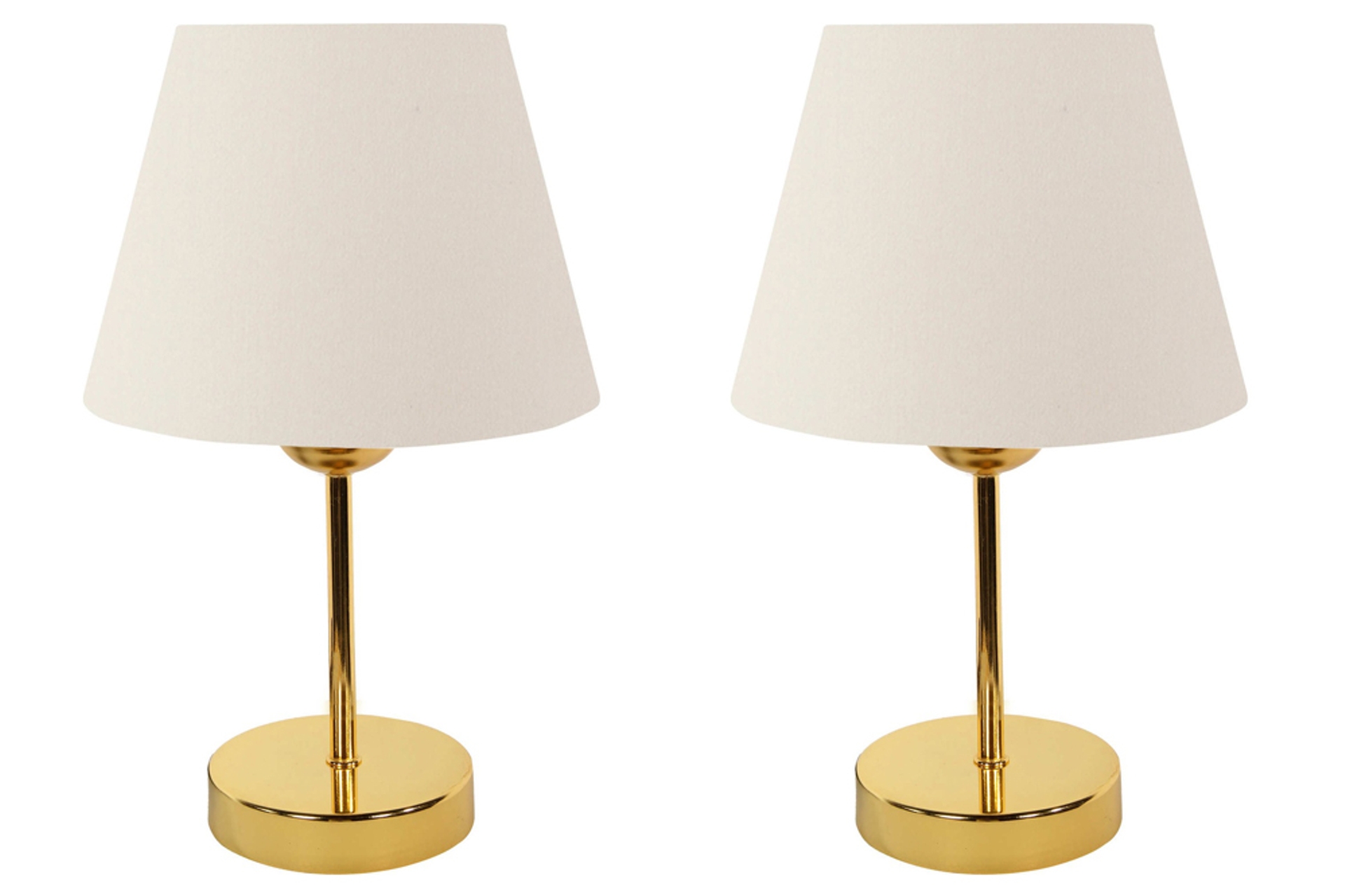 Evlight Metal Ayaklı İkili Abajur- Gold Krem -1