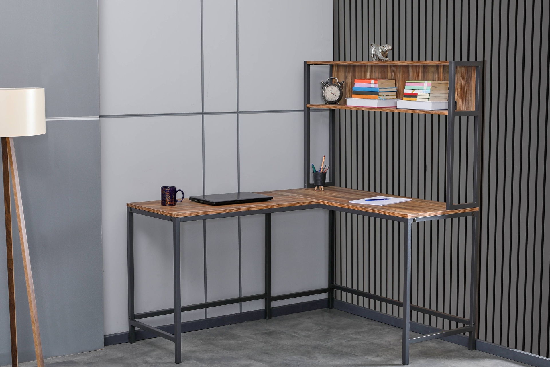 Arpelia L Çalışma Masası- Antrasit- 140 Cm -1