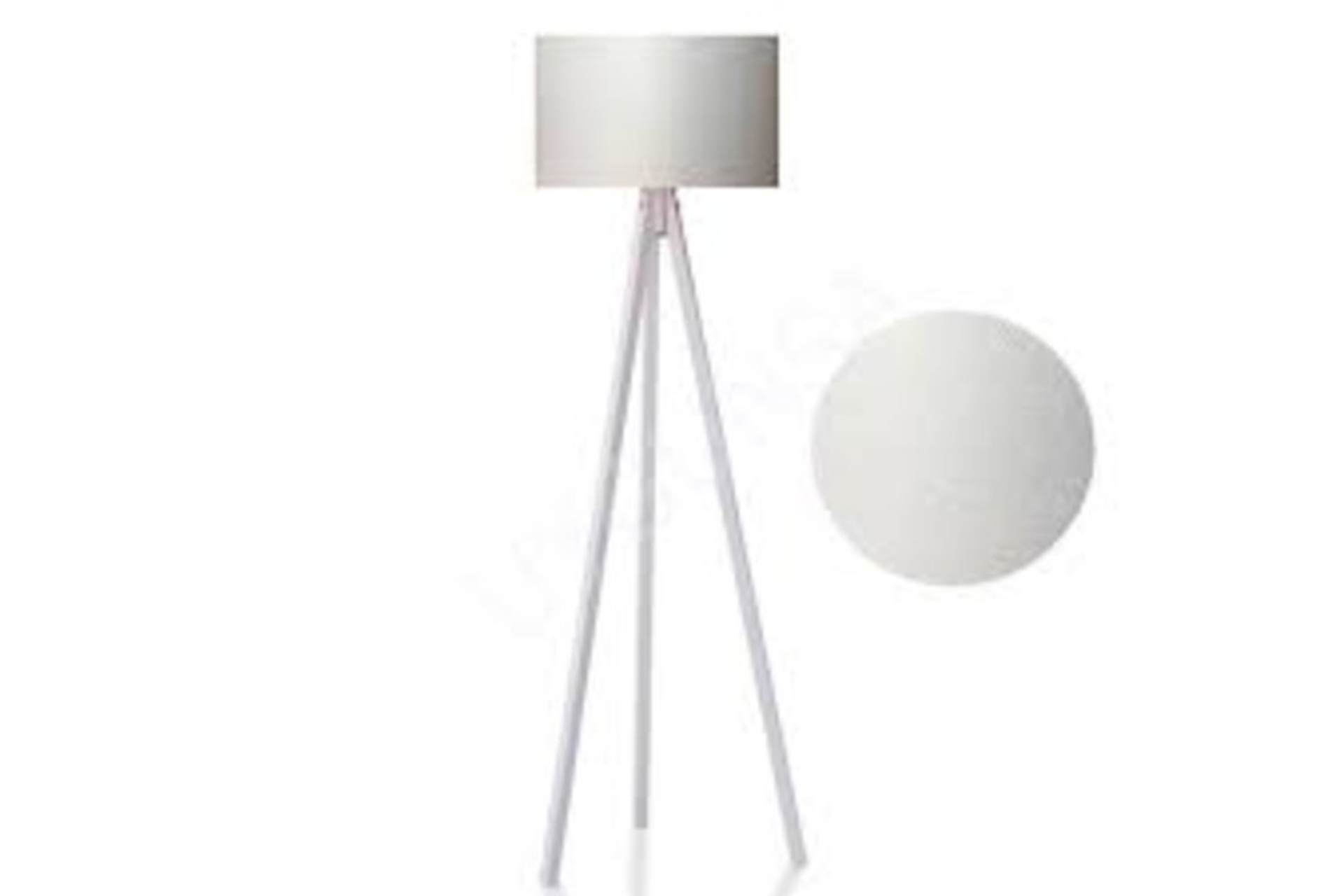 Florence Stehlampe mit Weißem Dreibein, Weiß