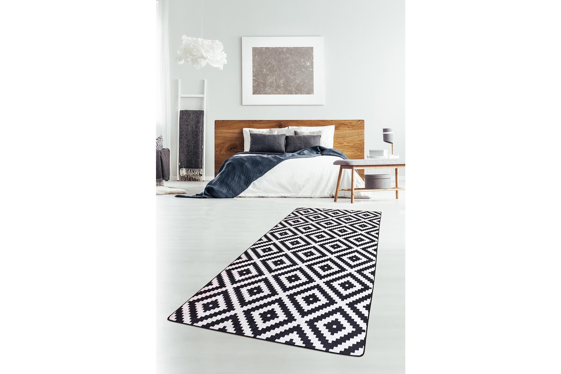BLACK WHITE DJT YATAK ODASI HALISI 80X200 FİYATI Vivense