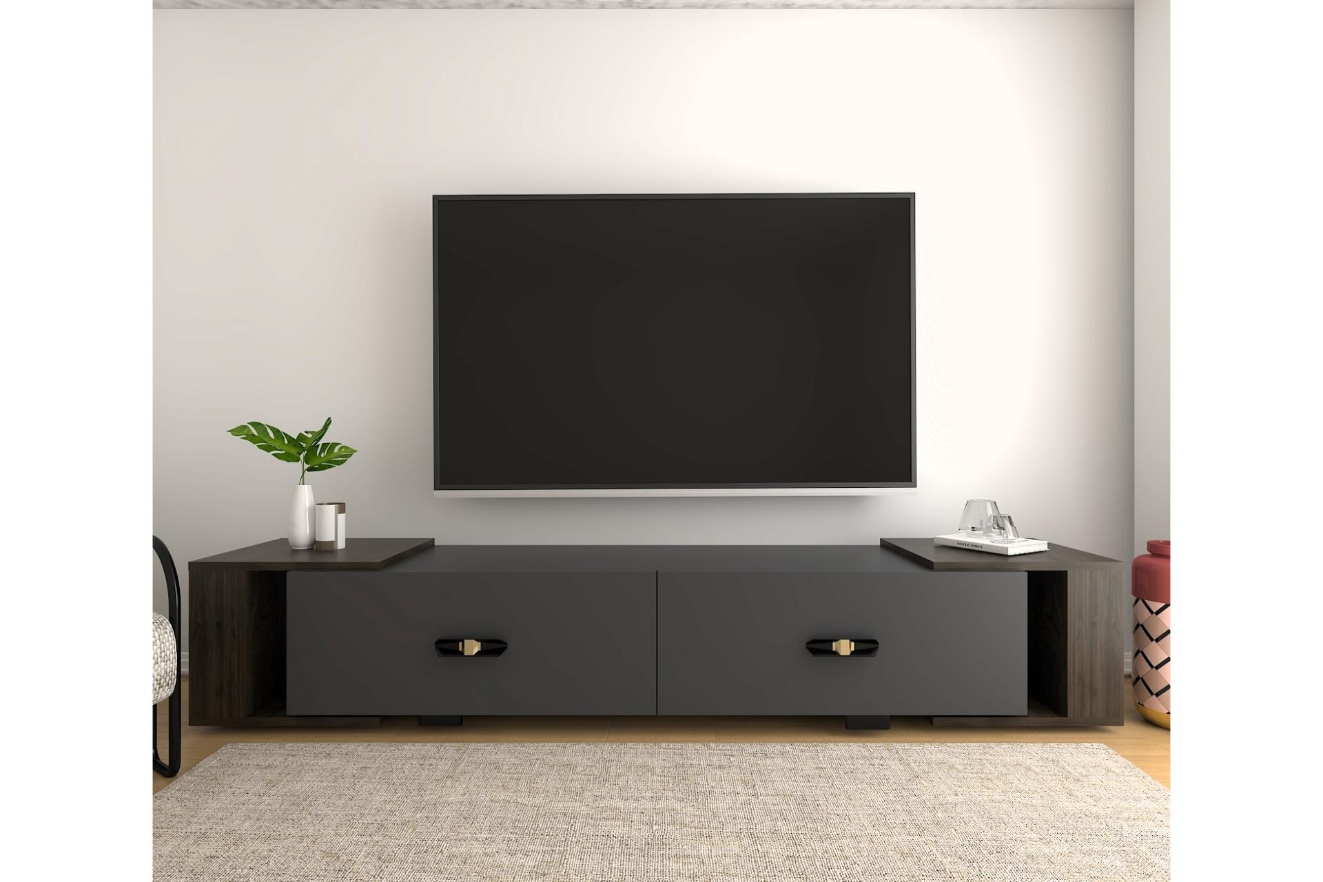 Cherryct Tv Sehpası- Antrasit Ceviz -1