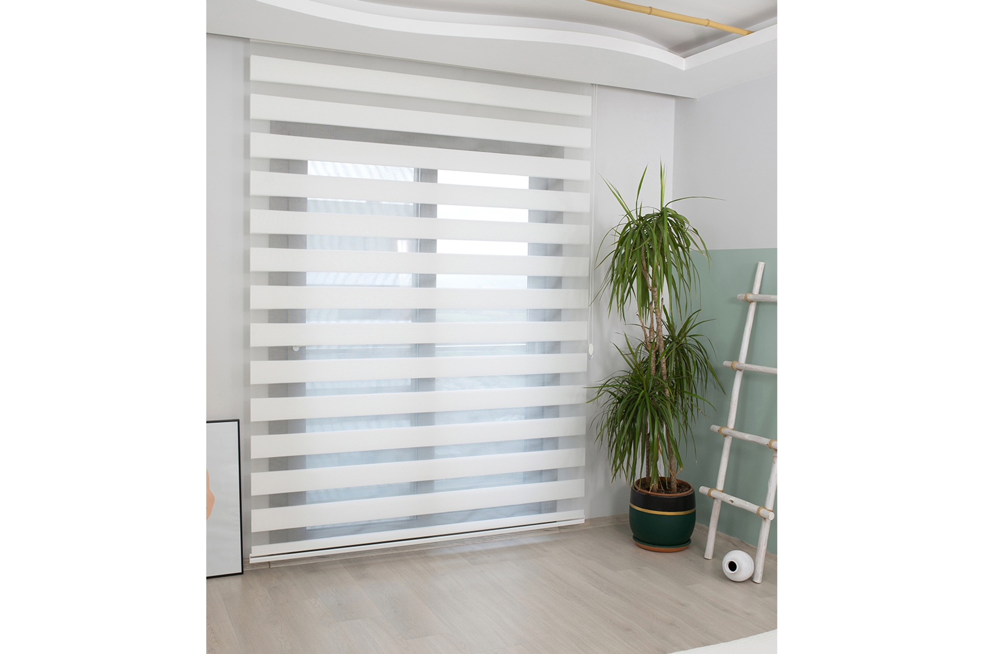 MESHA ZEBRA STOR PERDE MİKRO PLİSELİ BEYAZ 160X200 CM