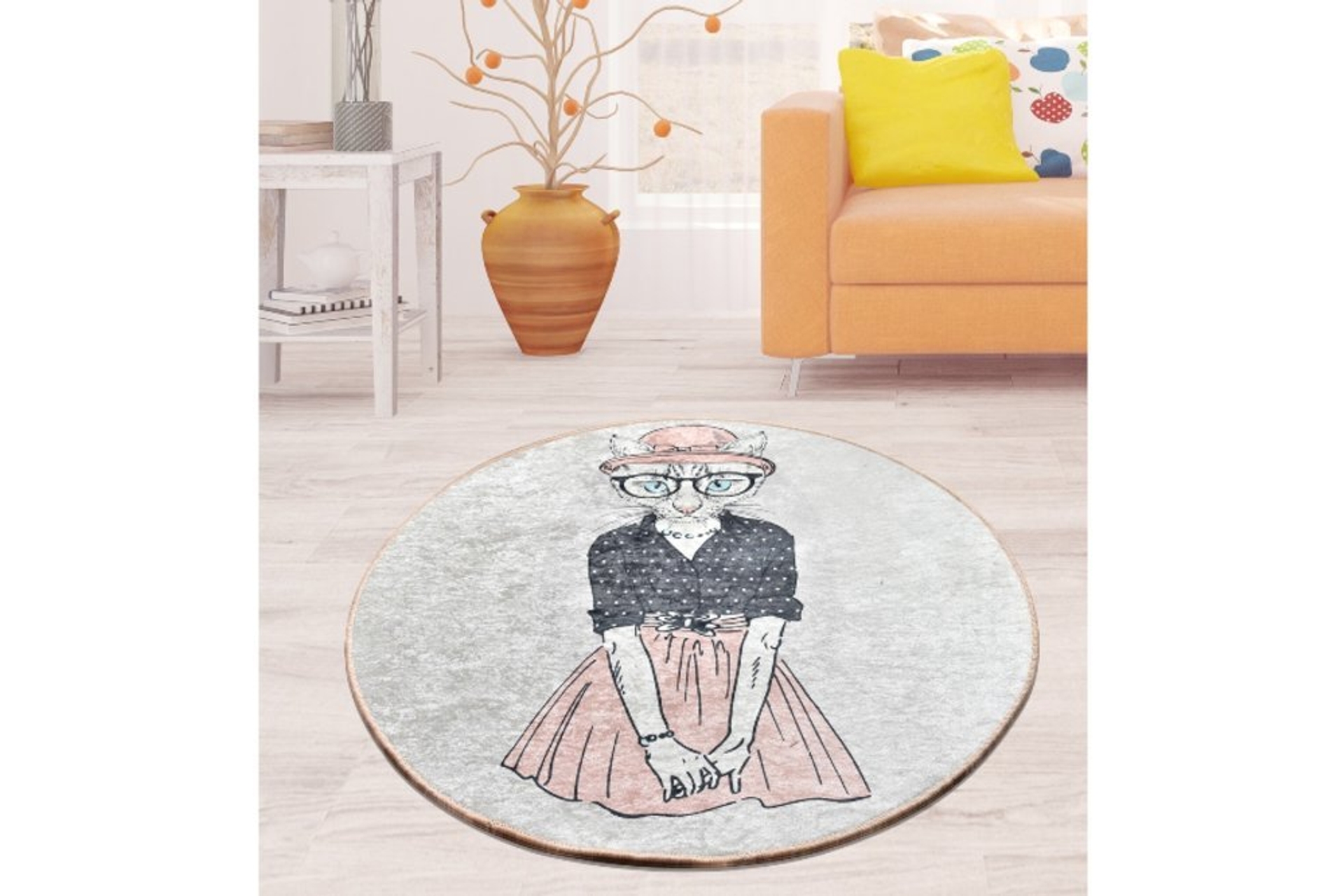 Chilai Home Cat Women Djt Çap Dekoratif Halı 140 Cm -1