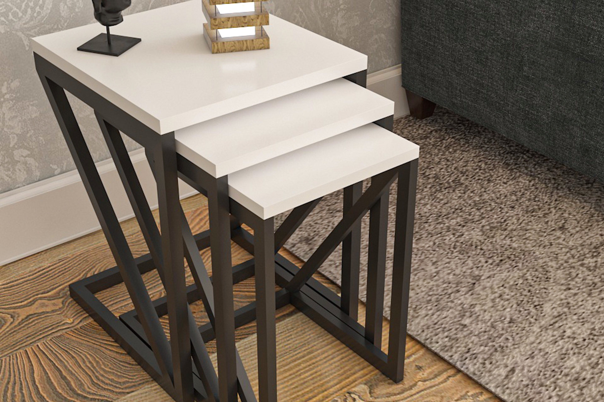 WOOD HOUSE NEVA ZİGON SEHPA, BEYAZ FİYATI Vivense