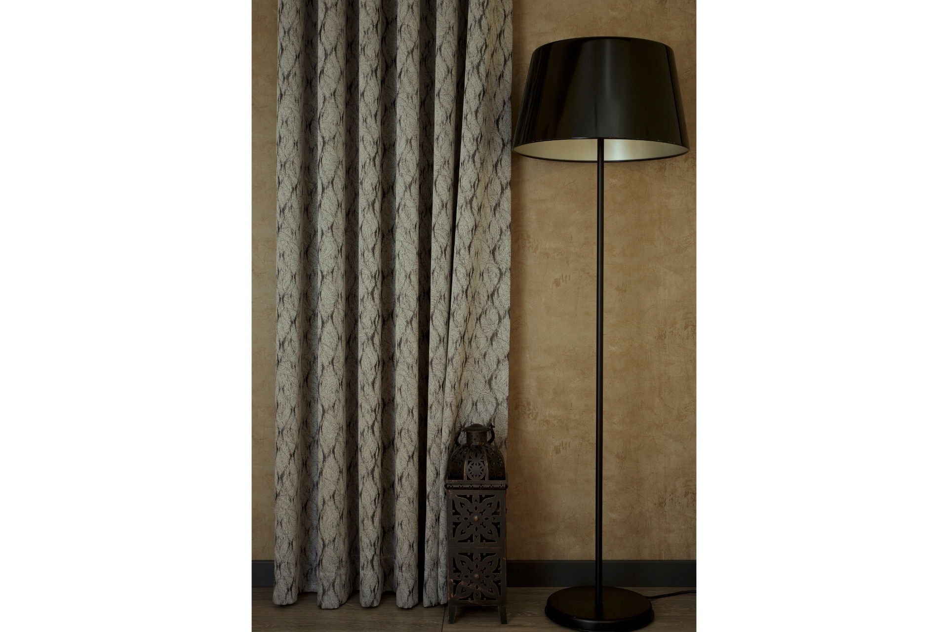 Massarelli Helezonik Desen Orta Sık Pile Fon Perde- Antrasit- 150X260 -1