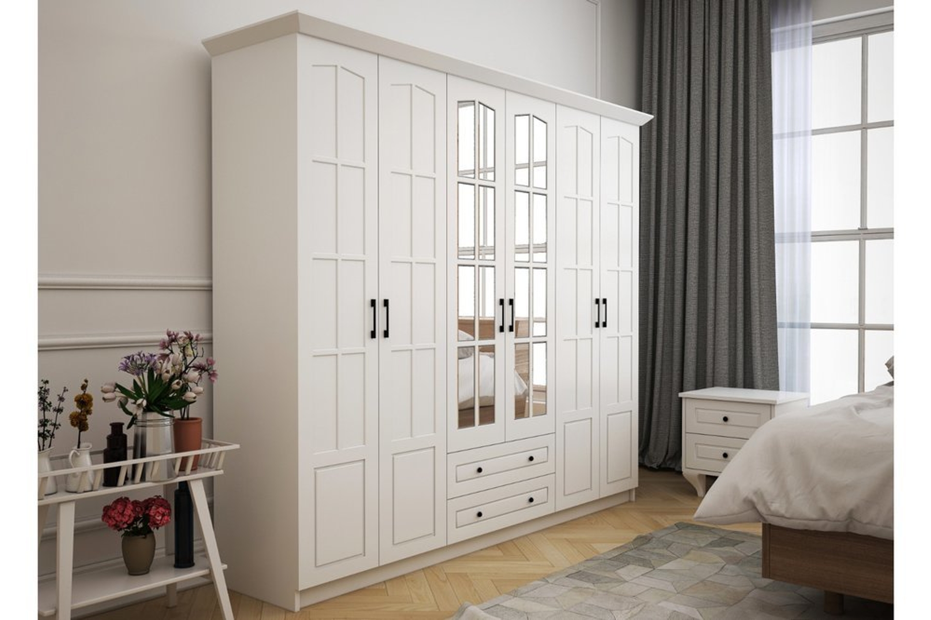 Rabi Asya 6 Kapakli 2 Cekmeceli Gardirop Fiyati Vivense