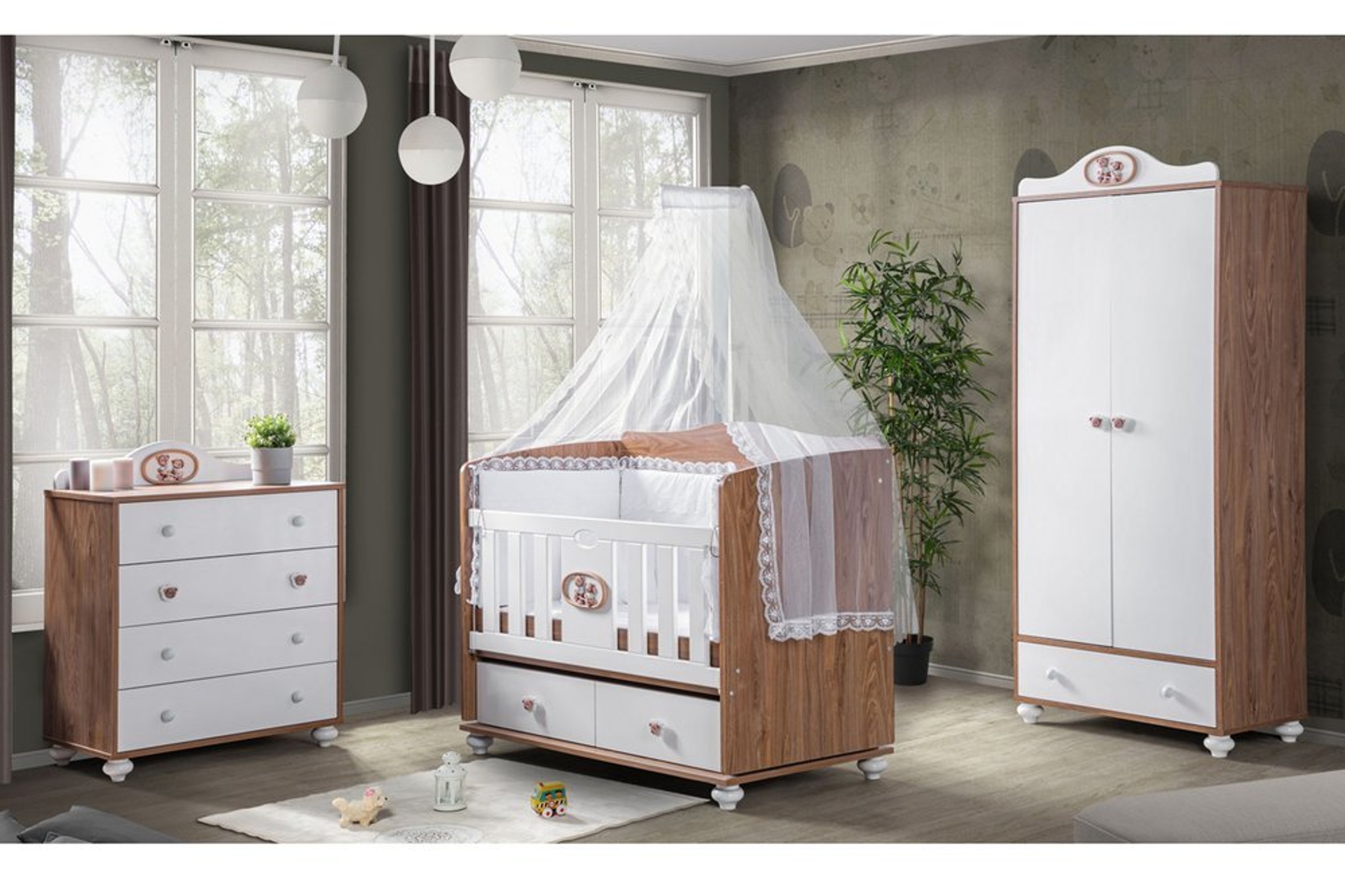 Bella 2 Kapili Gardiroplu Bebek Odasi Takimi Fiyati Vivense