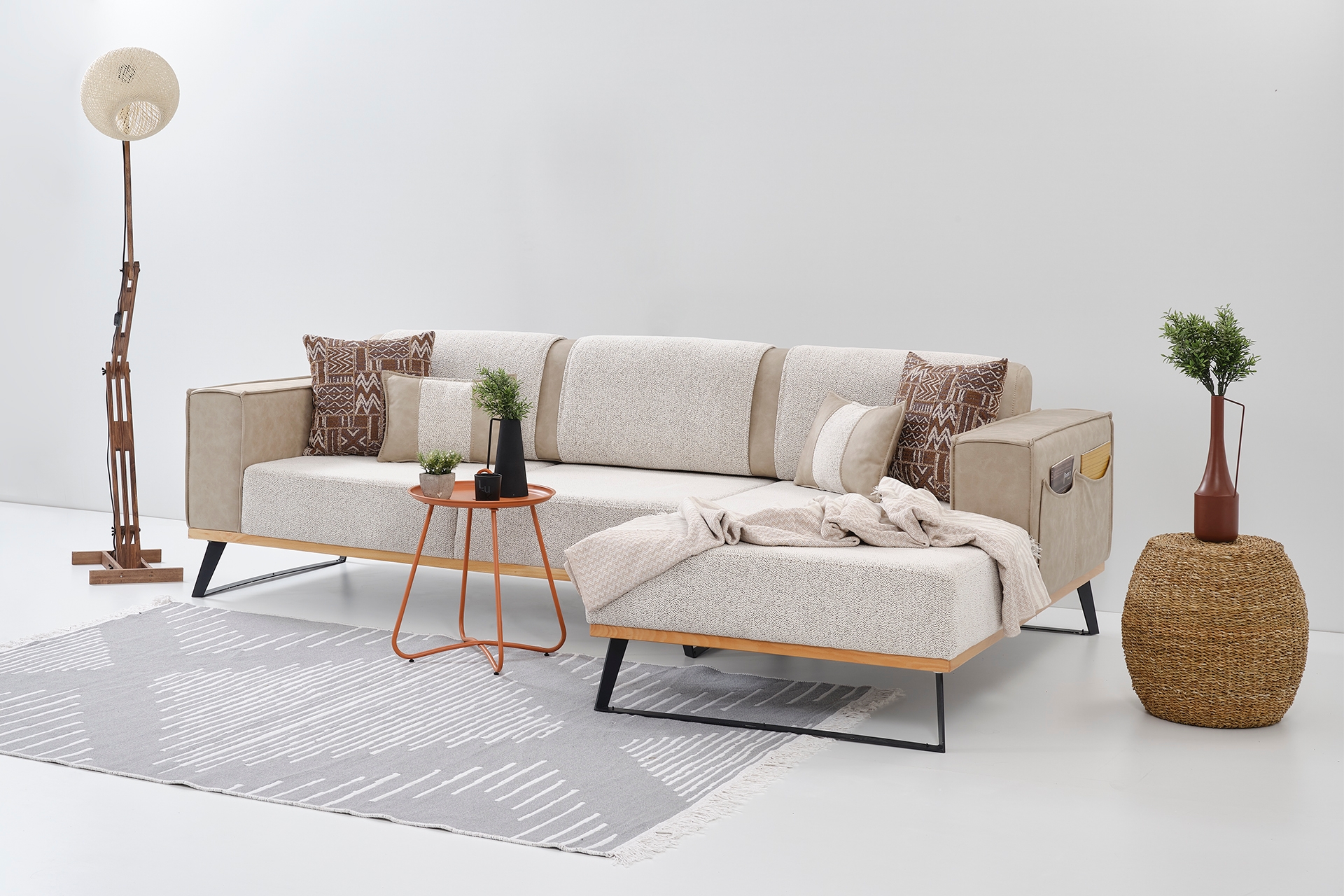 Loft Köşe Koltuk- Krem- Sağ Köşe -1