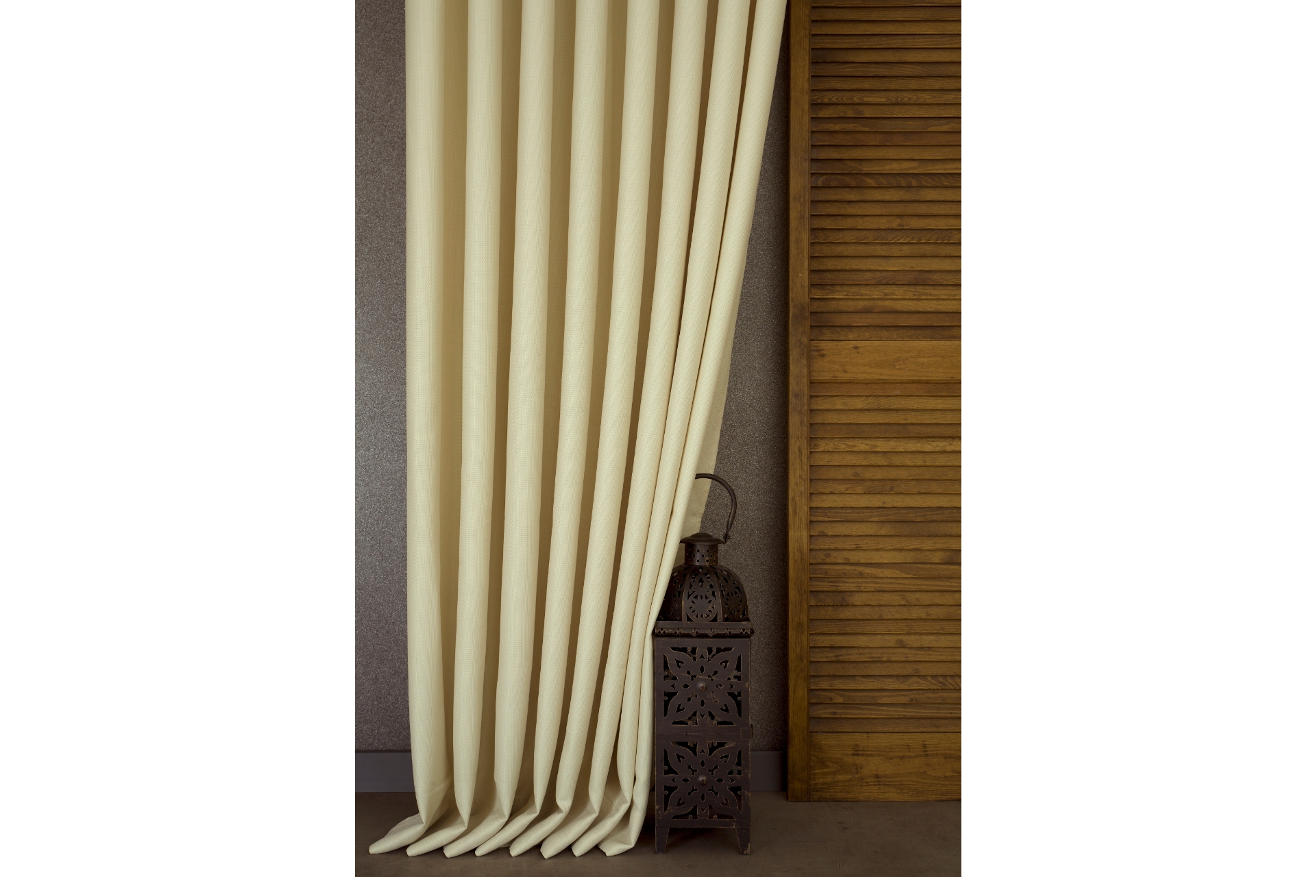 Massarelli Keten Seyrek Pile Fon Perde- Krem- 150X260 -1