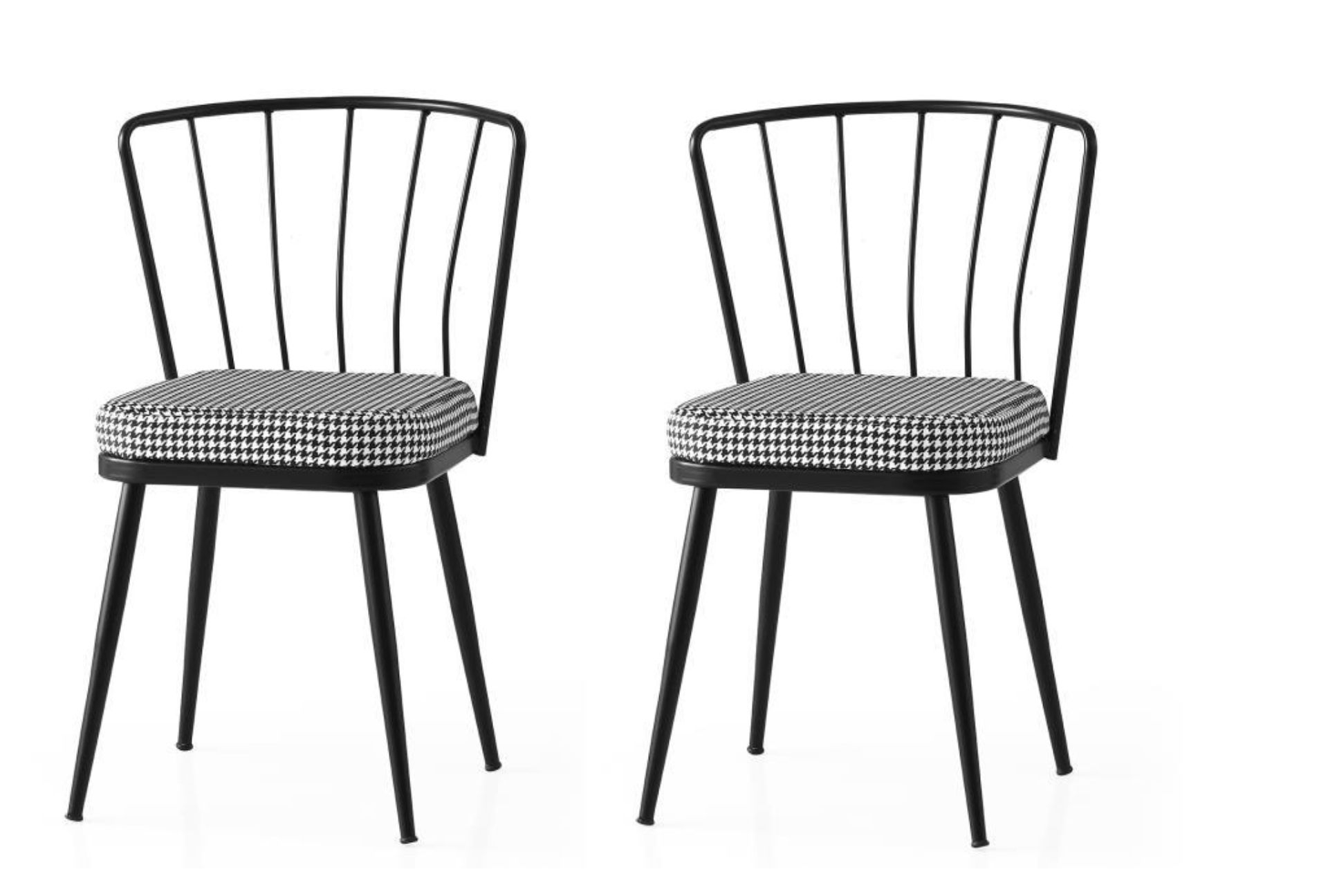 Moden Buse Mutfak Cafe Bahçe Sandalyesi- İkili Set- Siyah -1