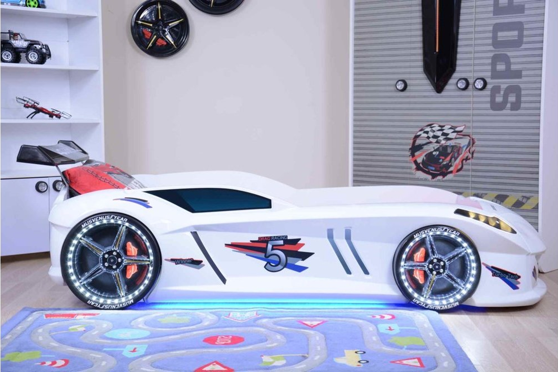 Jaguar Arabali Yatak Beyaz Full Ledli Ruzgarlikli Fiyati Vivense