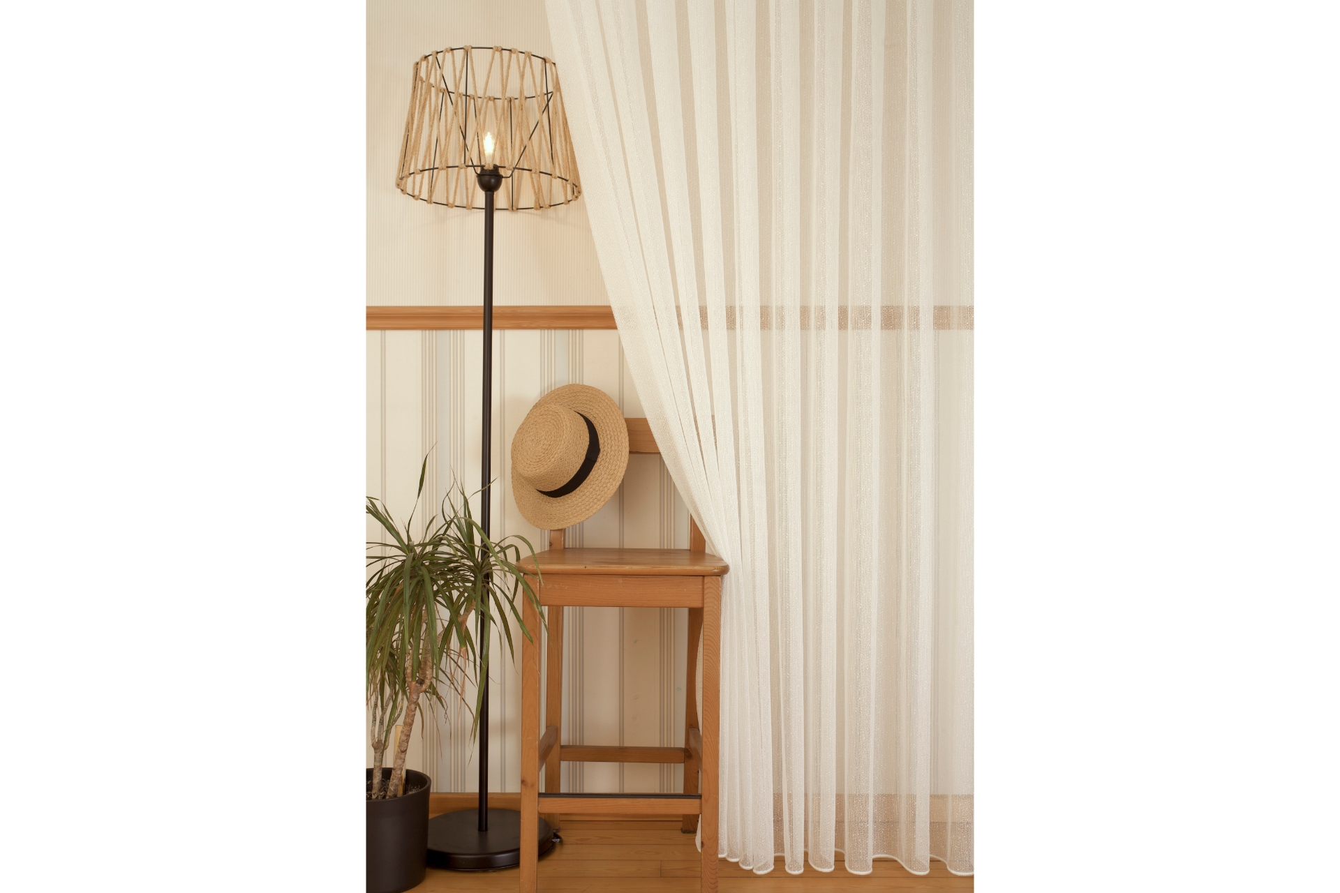 Massarelli Vıktorıa Tül Perde- Seyrek Pile- Ekru- 200X260 -1