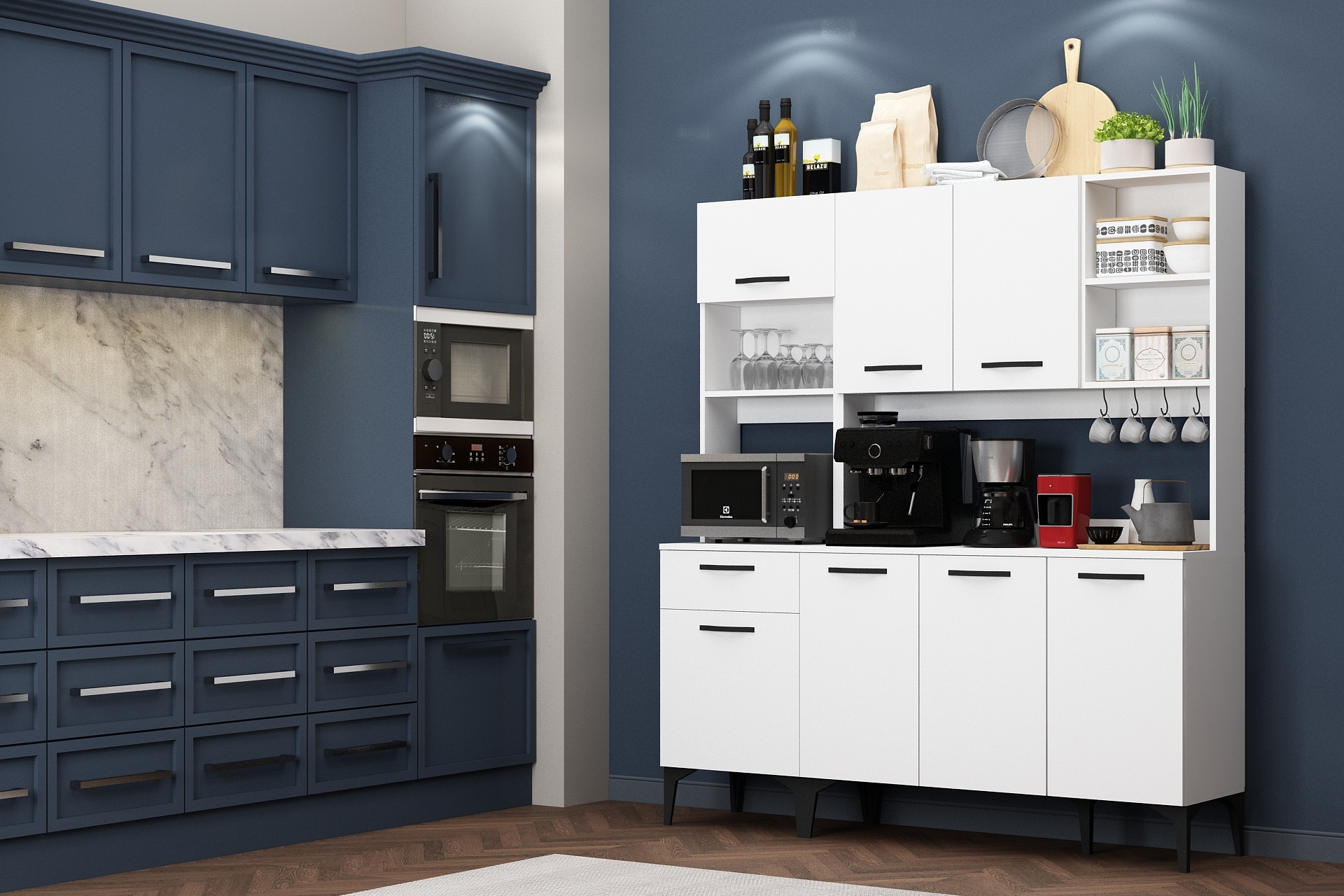 Riva Çok Amaçlı Rb1 Beyaz Fırın Bölmeli Airfry Dolabı -1