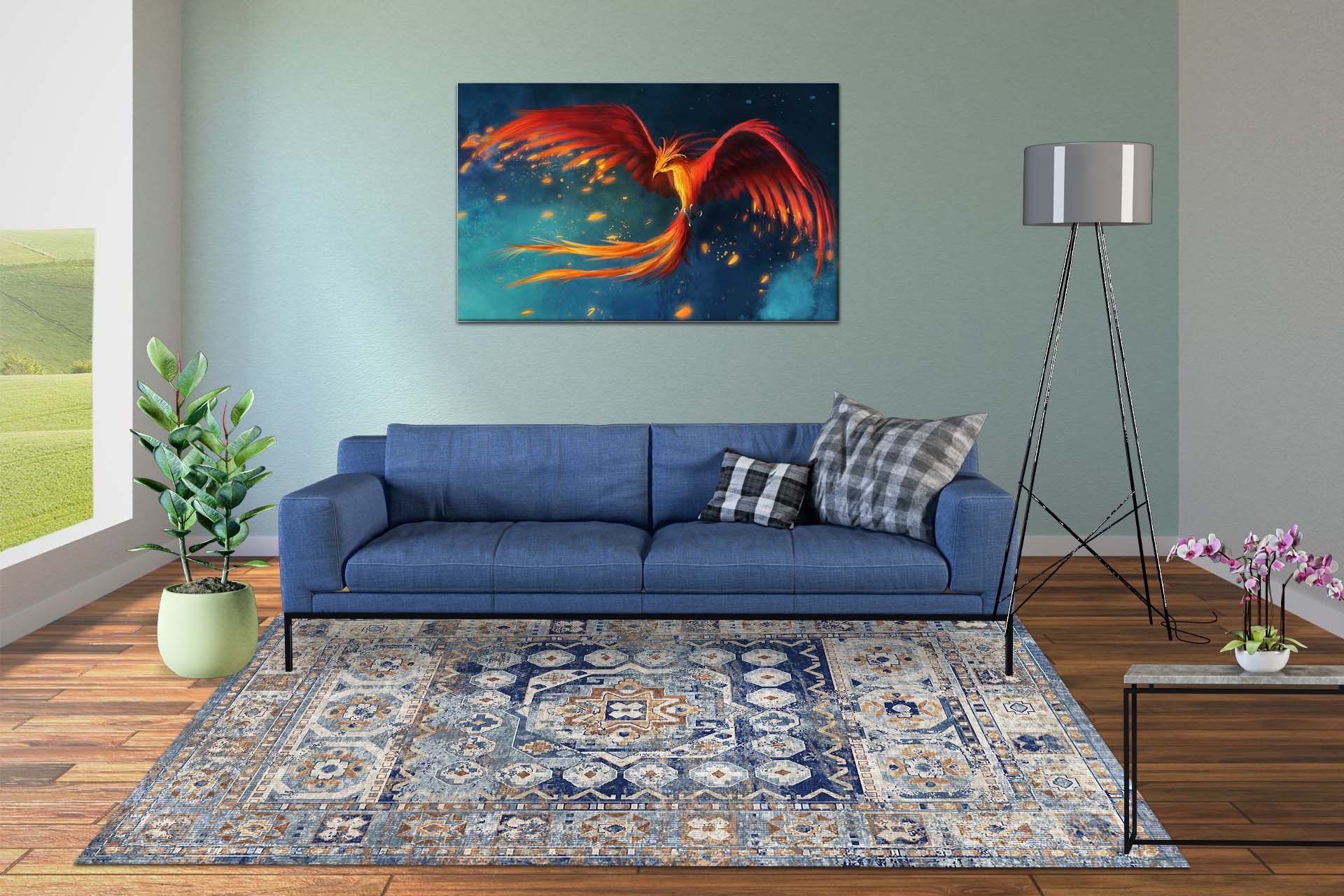 Aida Home Bluastra Salon Halısı- 80X150 -1