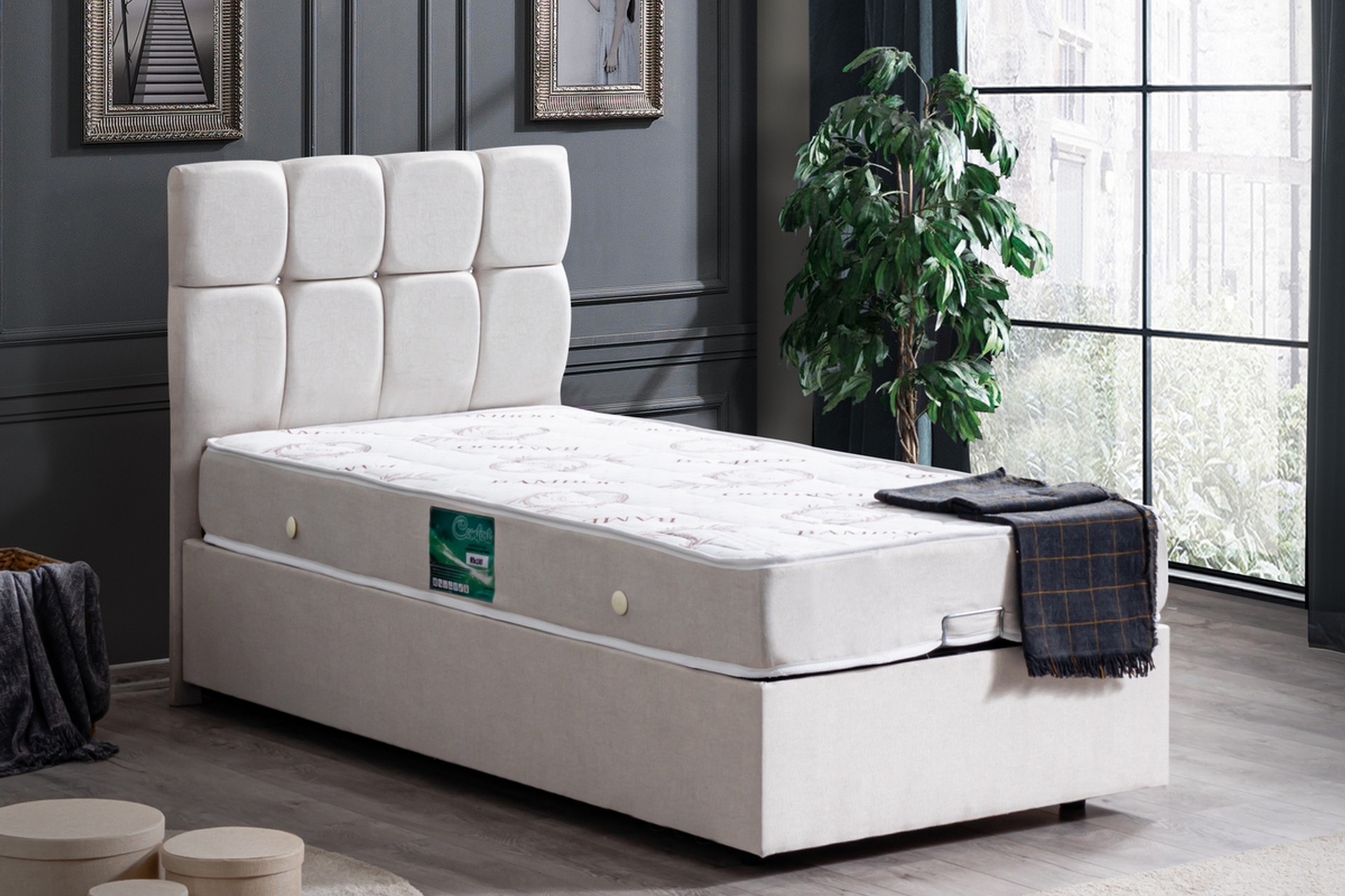 letto baza baslik ve comfort yatak seti krem 90x190 fiyati vivense