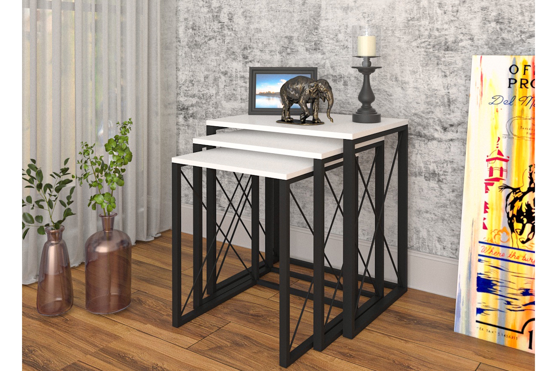 WOOD HOUSE HAZAL ZİGON SEHPA, BEYAZ FİYATI Vivense