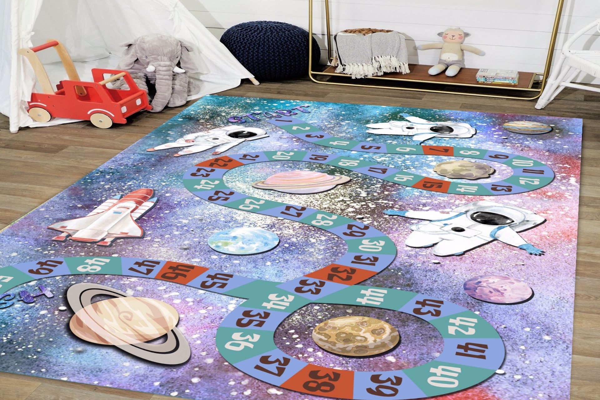 jungle hali renkli tabanli uzayda sayili labirent desenli dijital baskili hali 100x150 fiyati vivense