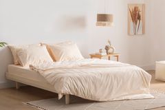 Luna Simply Colors Dekbedovertrekset van Gewassen Katoen, Poeder, Tweepersoons