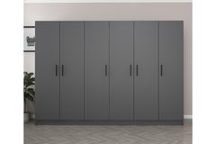 Medway Tideway Kledingkast met 6 Deuren en 2 Lades, 210 cm, Antraciet