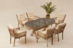 Pirus Rattan Tuinset, 6 Zits, Beige