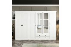 Tideway Crown Kledingkast met 6 Deuren en 2 Lades, 190 cm, Wit