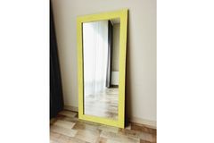 Wood Rechthoekige Staande Spiegel, 100x40 cm, Geel