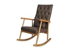 Asedia Trend Schommelstoel Gestoffeerd, Bruin & Natuurlijke Kleur