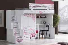 Pisa Stapelbed met Kledingkast & Bureau, 90x190 cm