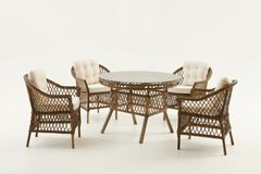 Nova Rattan Tuinset, 4 Zits, Bruin