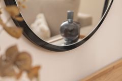 Wood Ronde Wandspiegel 90 cm, Zwart