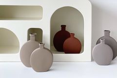 Double Matery Ceramic Vase Set, Red