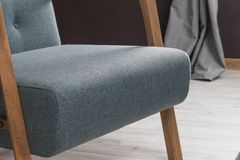 Cinque Terre Fauteuil, met print, Blauw