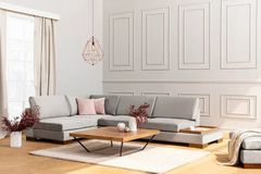 Tulip Orientation Hoekbank Links, Grijs (Zonder pouf)