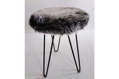 Impala Pluche Poef, Antraciet