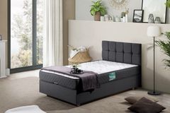 Paris Boxspringbed met Hoofdbord, 90x190 cm, Antraciet