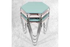 Midi Pyramide Zettafelset, Turkoois & Wit