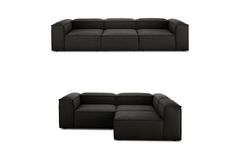 Frid Linnen 3-Zitsbank, Antraciet