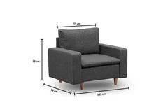 Pafu Lungo Fauteuil, Donkergrijs