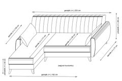Alcoon Hoekbank met Slaapfunctie, Donkergrijs